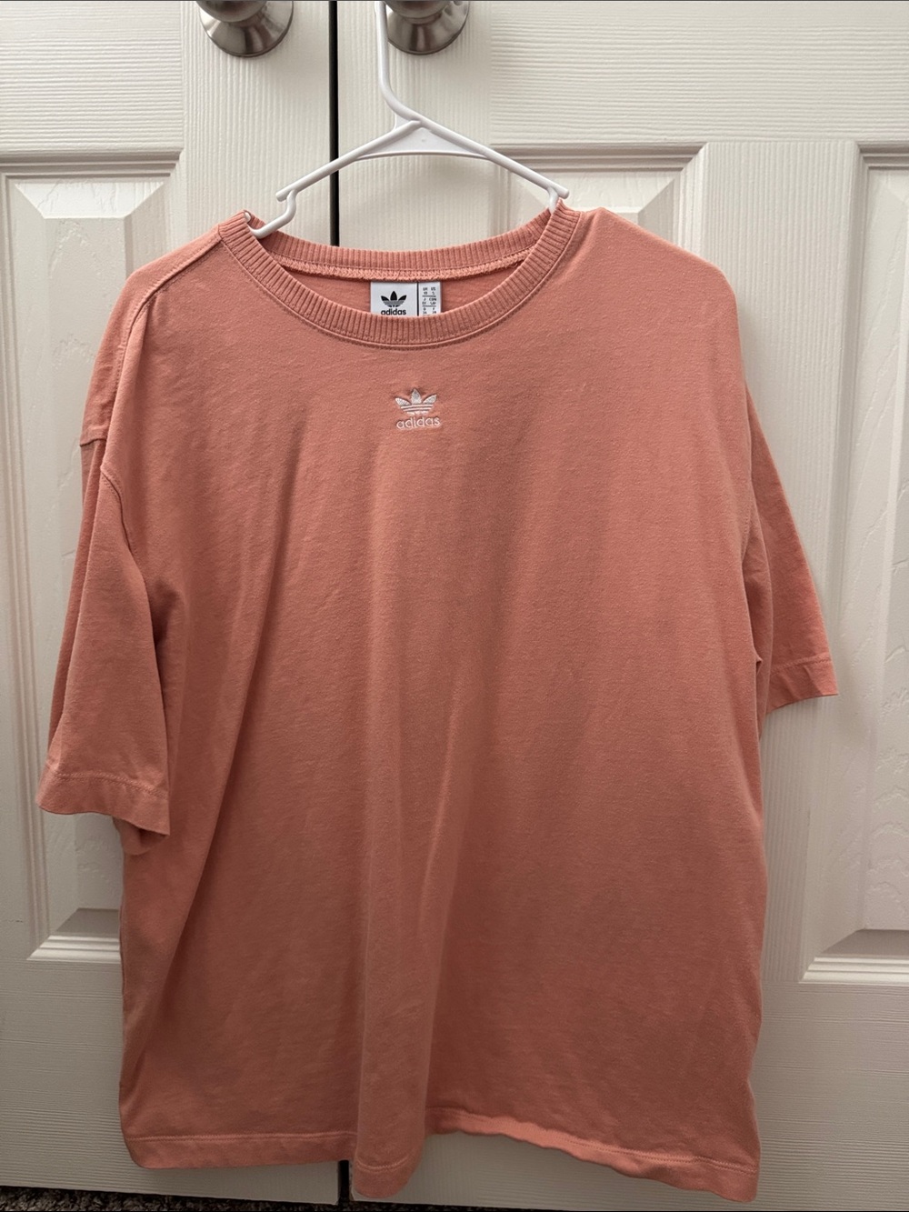 adidas women’s Short‑Sleeve Tee in Dusty Coral